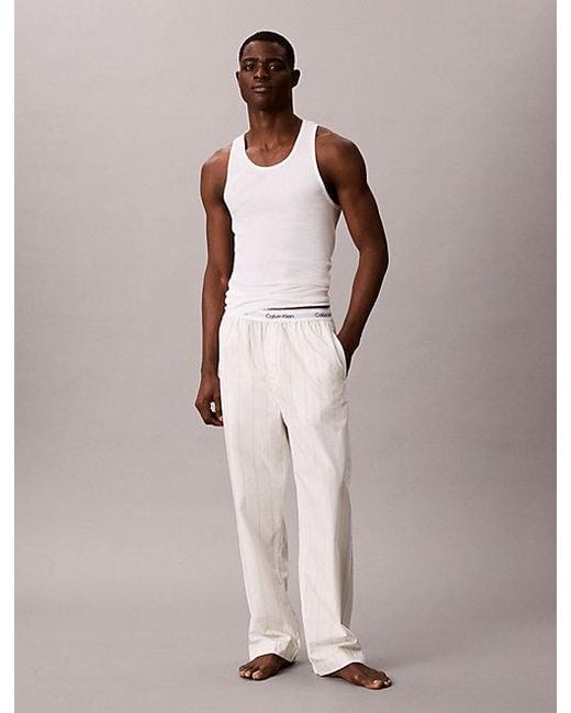 Calvin Klein Pink Pyjama Pants Cotton Poplin for men