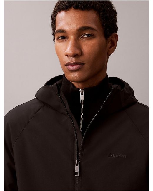Calvin Klein Black Tech Shell Hooded Jacket for men