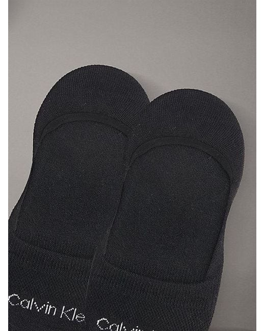 Calvin Klein Black 2 Pack Moisture-Wicking Invisible Socks