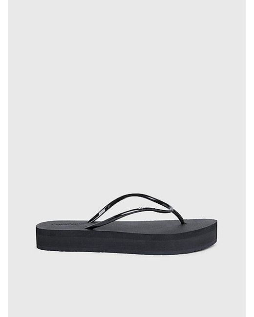 Calvin Klein Black Plateau-Flip-Flops