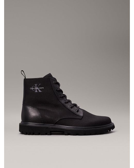 Calvin Klein Black Canvas Boots for men