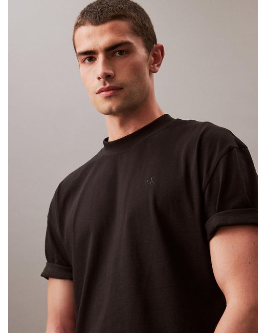 Calvin Klein Black Oversized Monogram T-shirt - Pride for men