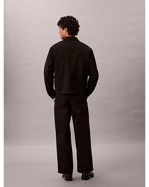 Calvin Klein Black Twill Pleated Trousers for men