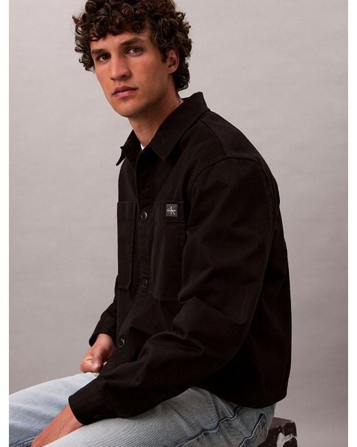 Surchemise Relaxed En Sergé De Coton Calvin Klein pour homme en coloris Black