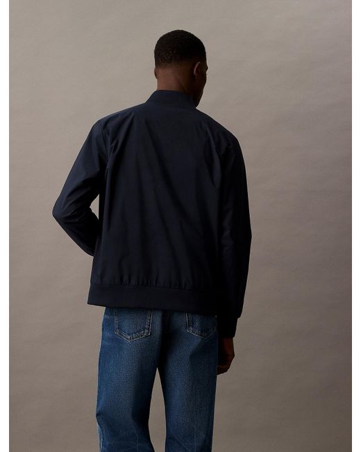 Calvin Klein Blue Matte Bomber Jacket for men