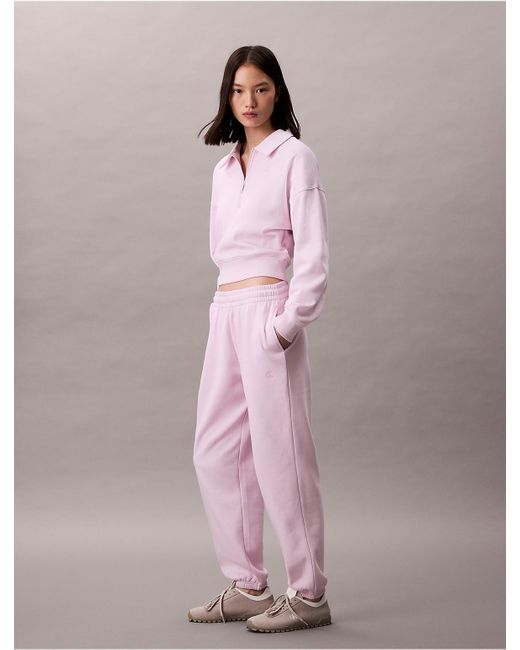 Calvin Klein Pink Calvin Klein Archive Logo Fleece Joggers