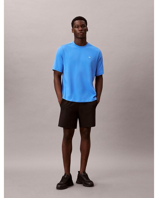 Calvin Klein Blue Performance Cotton Blend Gym T-Shirt for men