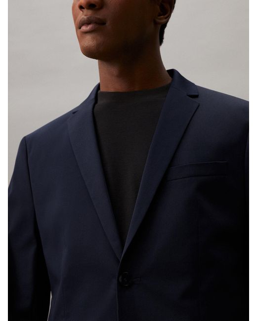 Blazer slim en satin de coton élastique Calvin Klein pour homme en coloris Blue