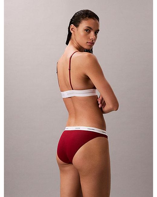 Calvin Klein Brown Bikini Briefs Cotton Stretch Rib