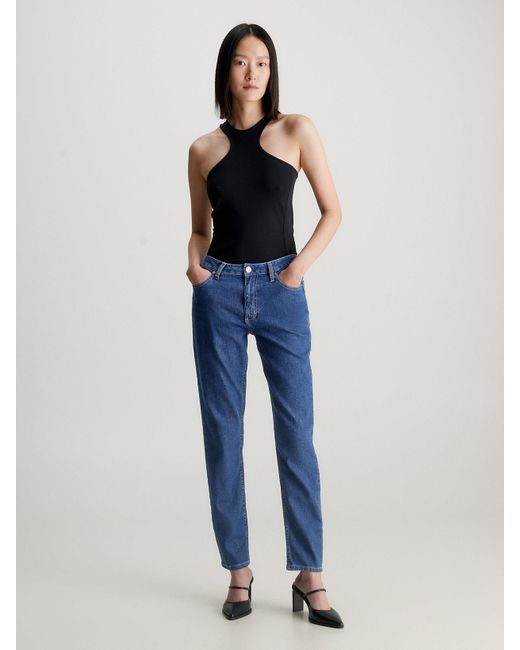 Calvin Klein Blue Mid Rise Slim Jeans