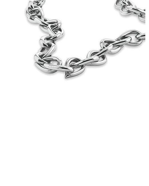Calvin Klein Metallic Jeans Sculptured Drops Chain Link Necklace
