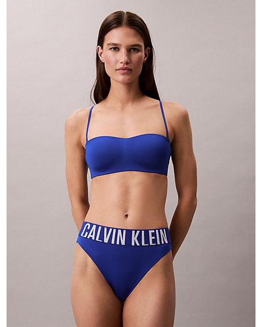Calvin Klein Blue High Waist Bikini Briefs Intense Power Microfibre