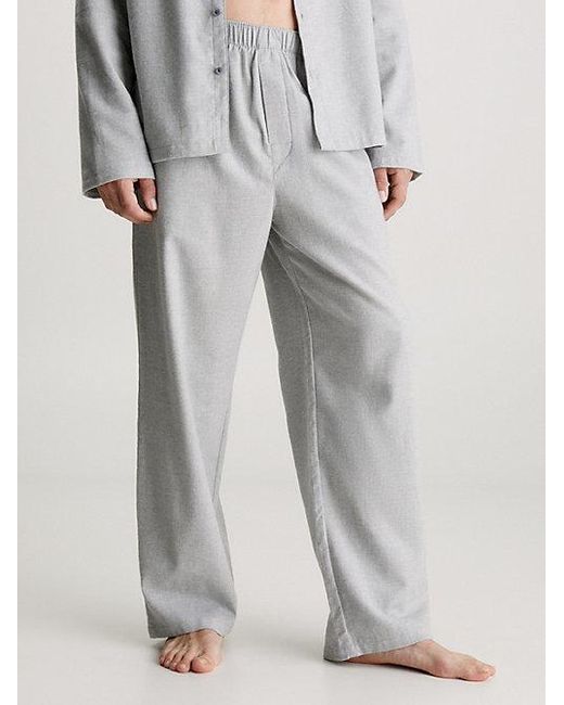 Calvin Klein Pyjama-Hose aus Flanell in Gray für Herren