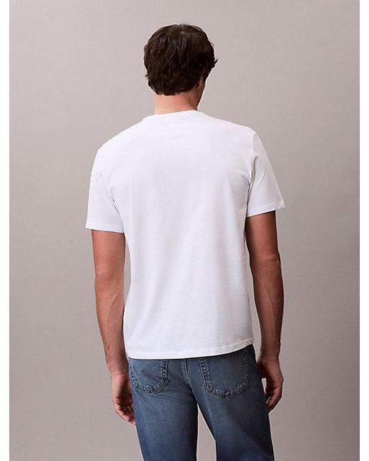 Calvin Klein White 2 Pack Cotton Badge T-Shirts for men