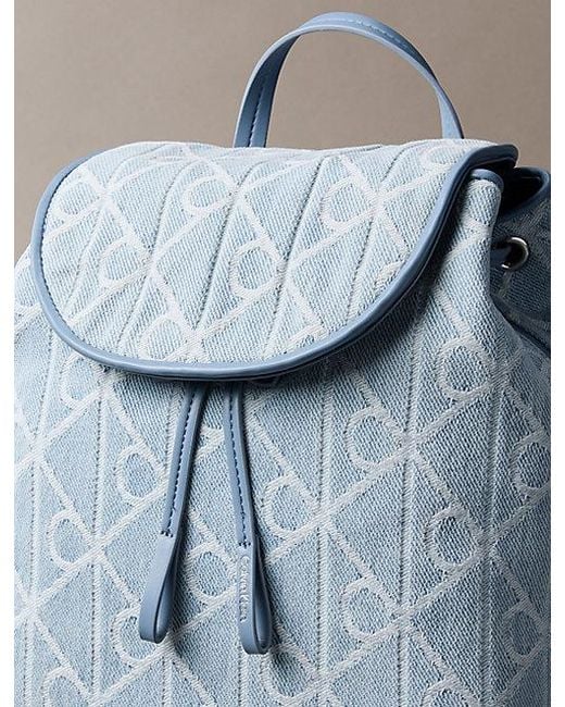Calvin Klein Blue Denim Logo Jacquard Backpack