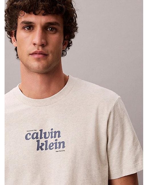 Calvin Klein Gray Jeans Relaxed Logo T-Shirt for men