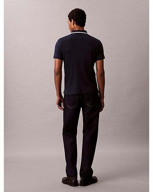 Calvin Klein Multicolor Slim Cotton Zip Polo Shirt for men
