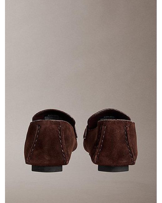 Calvin Klein Brown Leather Moccasin Driving Shoes