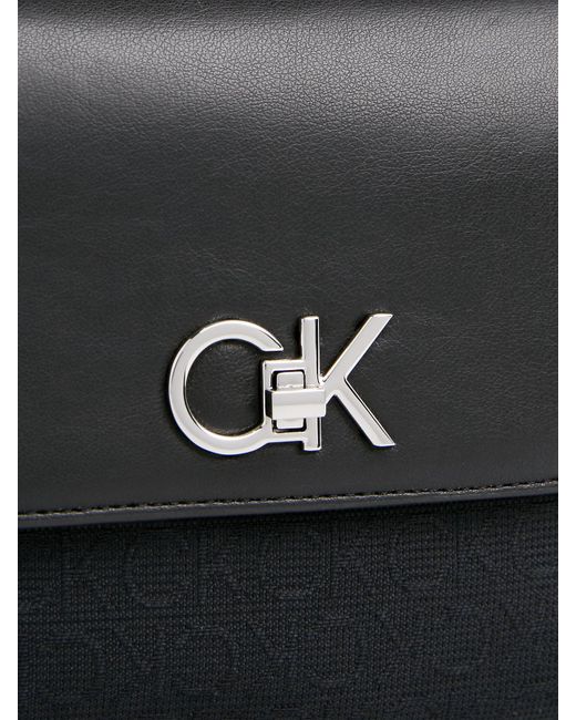Calvin Klein Black Logo Jacquard Crossbody Bag