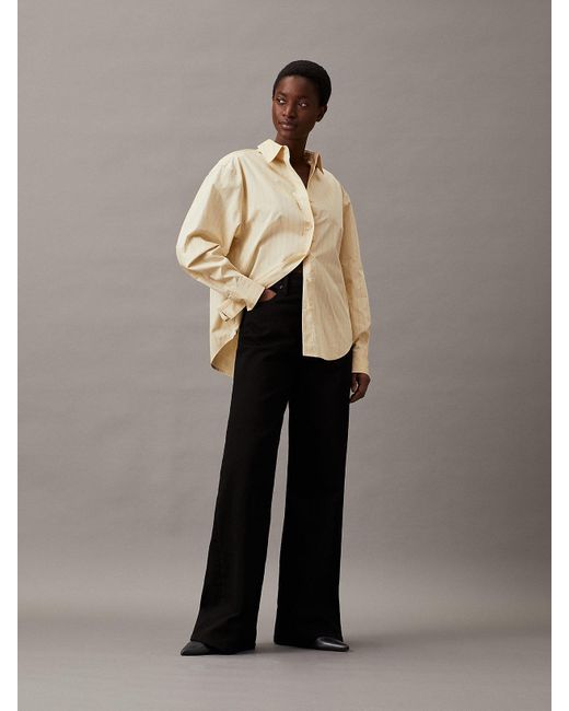 Calvin Klein Black High Rise Wide Leg Jeans