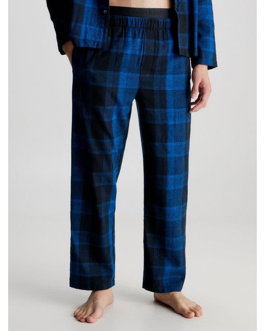 Calvin Klein Blue Flannel Pyjama Pants for men