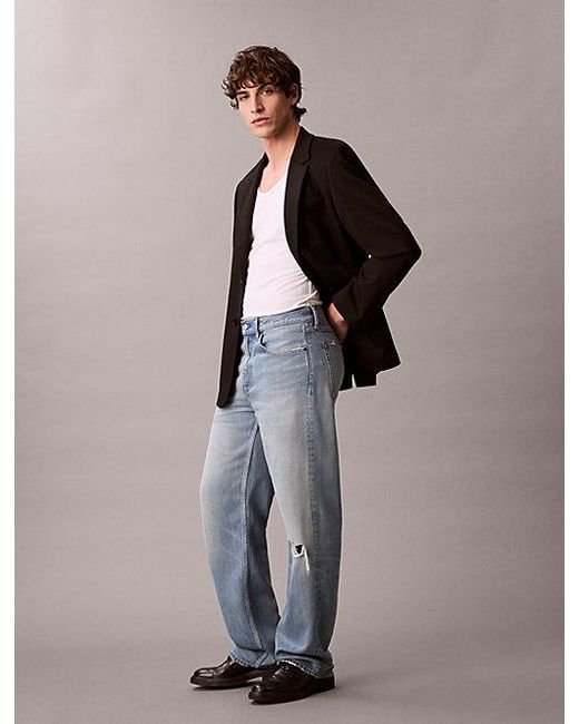 Calvin Klein Blue Jeans Tencel Blend 90S Straight Jeans for men