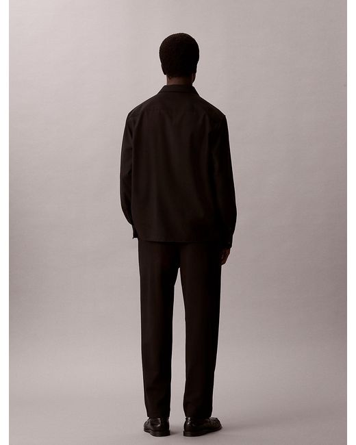 Calvin Klein Black Comfort Knit Tapered Trousers for men
