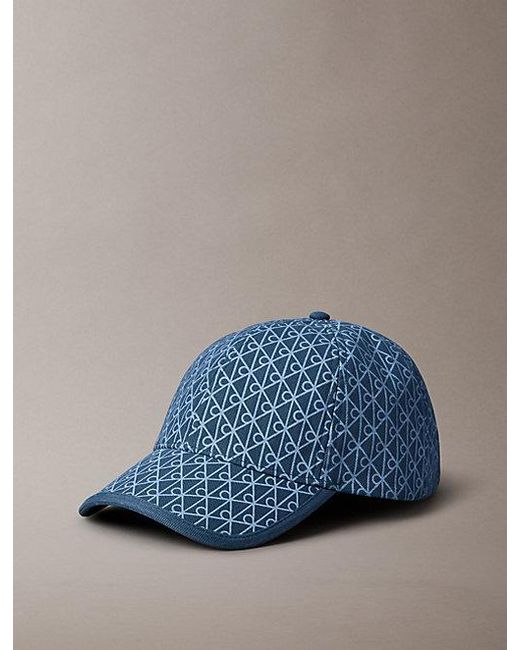 Calvin Klein Blue Canvas Emblem Logo Baseball Cap for men