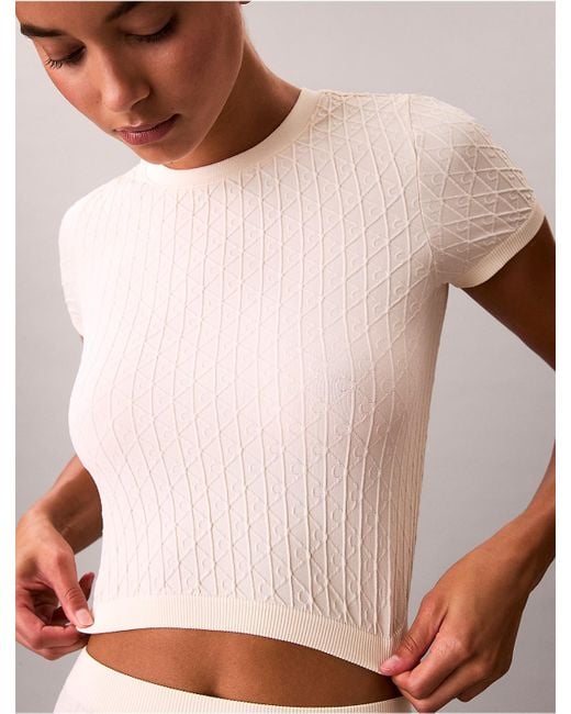 Calvin Klein Pink Rib Emblem Seamless Tee