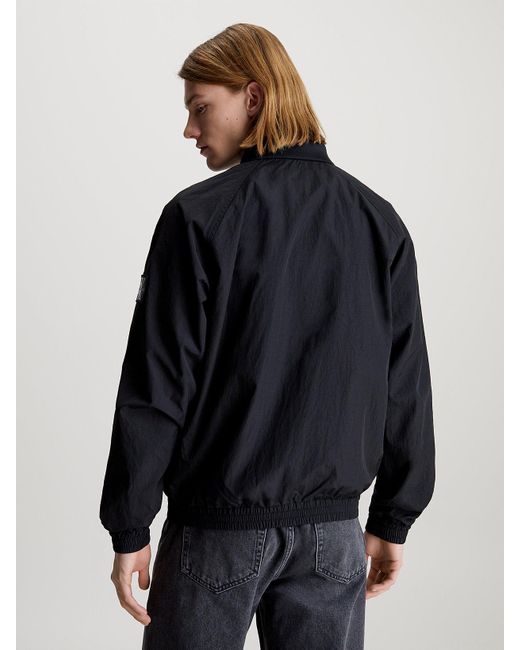 Calvin Klein Black Structured Nylon Bomber Jacket for men