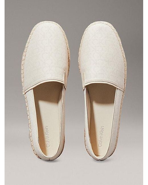 Calvin Klein Gray Logo Jacquard Espadrilles