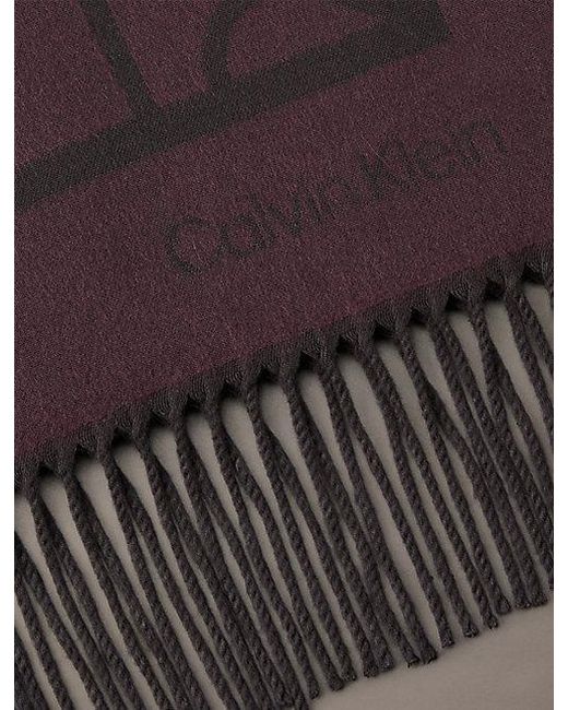 Calvin Klein Brown Soft Two Tone Emblem Logo Scarf for men