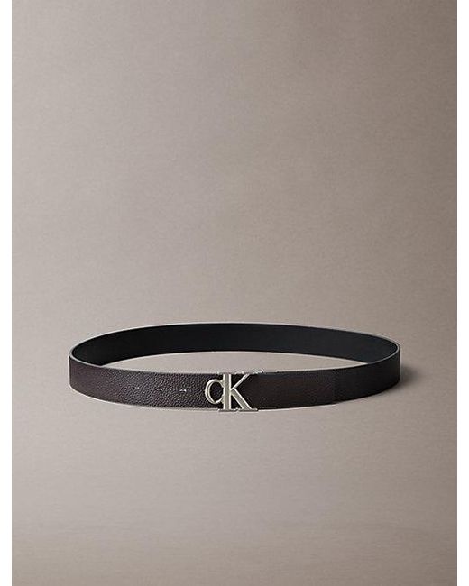 Calvin Klein Multicolor Reversible Leather Monogram Logo Belt for men