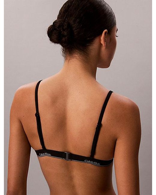Calvin Klein Black Triangle Bikini Top Ck Icon