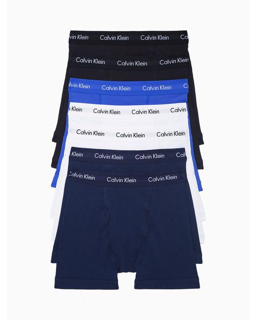 Calvin Klein Cotton Stretch 7-pack Boxer Brief in Blue for Men