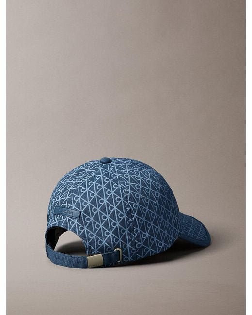Calvin Klein Blue Canvas Emblem Logo Baseball Cap for men