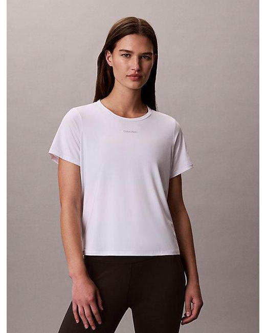 Calvin Klein White Schnell Trocknendes Performance-Gym-T-Shirt