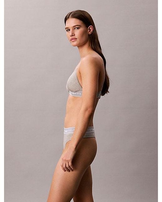 Calvin Klein Multicolor Rib Stripe Triangle Bra Icon Cotton Modal