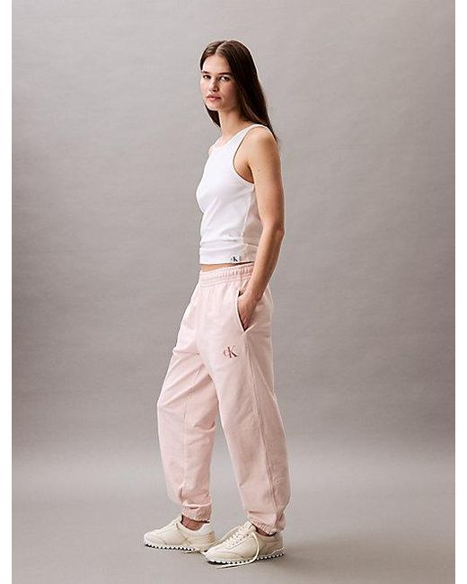 Calvin Klein Joggingbroek Met Monogram Logo in het Pink