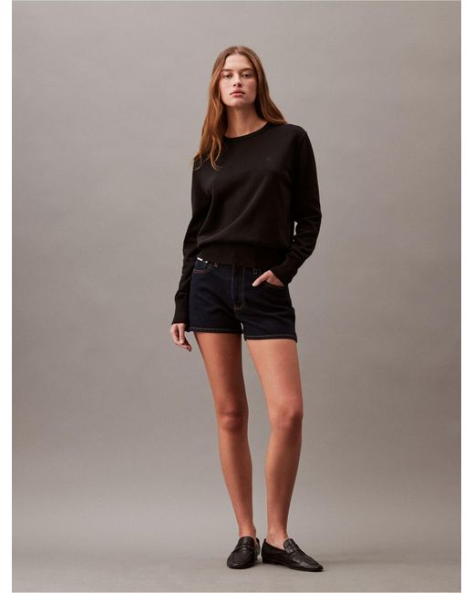 Calvin Klein Black Smooth Cotton Sweater