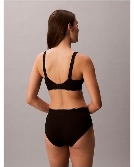 Calvin Klein Black Graphic Monogram Microfiber Stretch Lightly Lined Bralette