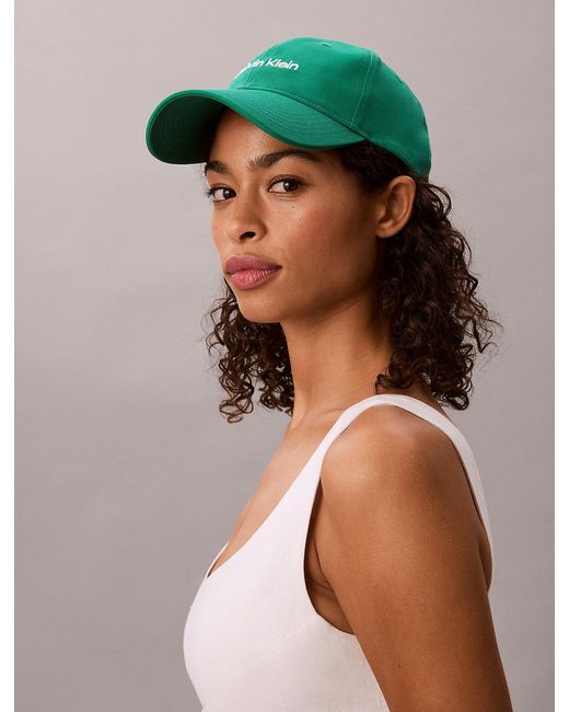 Calvin Klein Green Cotton Twill Adjustable Cap