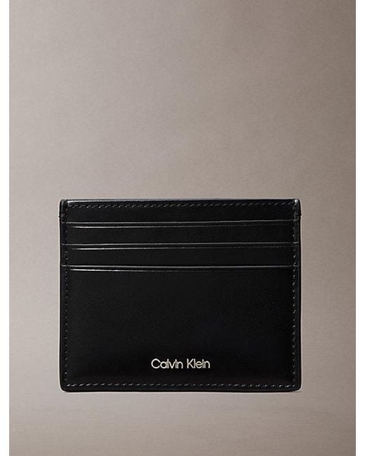 Calvin Klein Black Leather Rfid Logo Cardholder for men