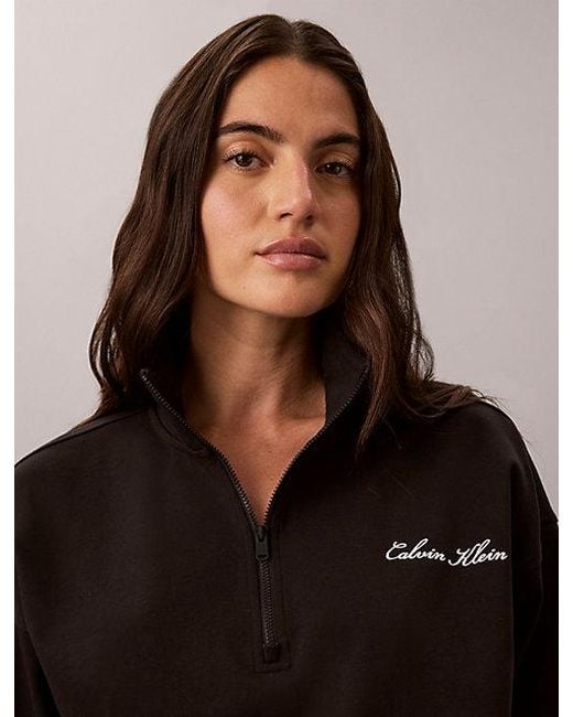 Calvin Klein Blue Logo Cotton Jersey Lounge Sweatshirt