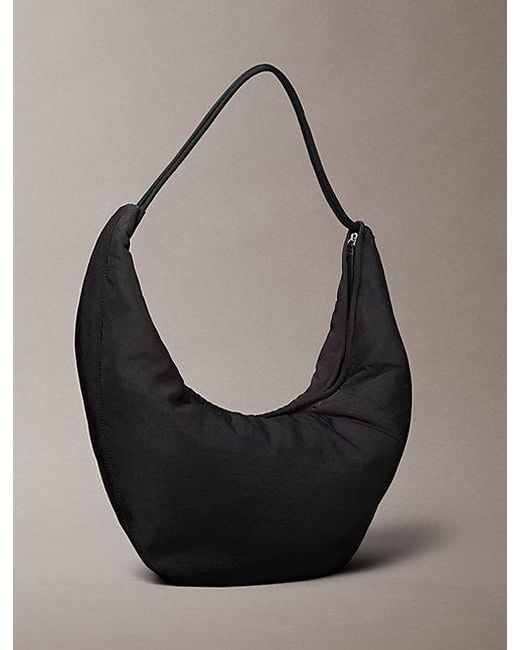 Calvin Klein Black Nylon Crescent Bag