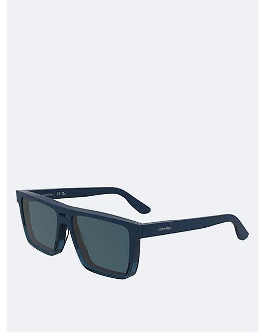 Calvin Klein Blue Modified Rectangle Sunglasses for men