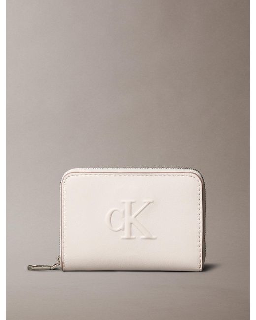 Portafoglio Con Zip Integrale Rfid di Calvin Klein in Natural