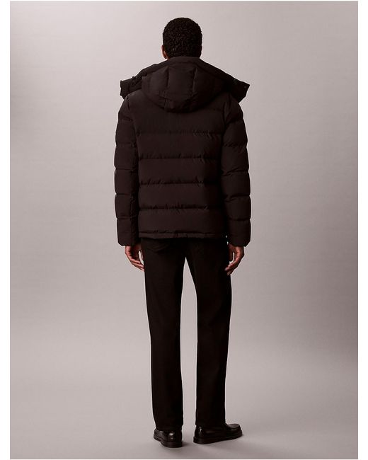 Calvin Klein Black Matte Hooded Down Puffer Jacket for men
