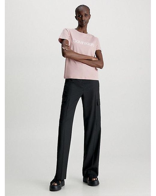 Calvin Klein Pink Organic Cotton Logo T-Shirt