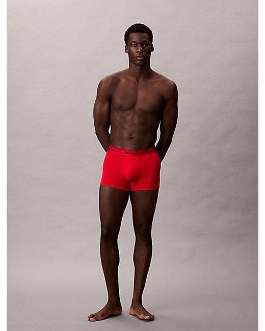 Calvin Klein Red Limited Edition Trunks Icon Cotton Stretch for men